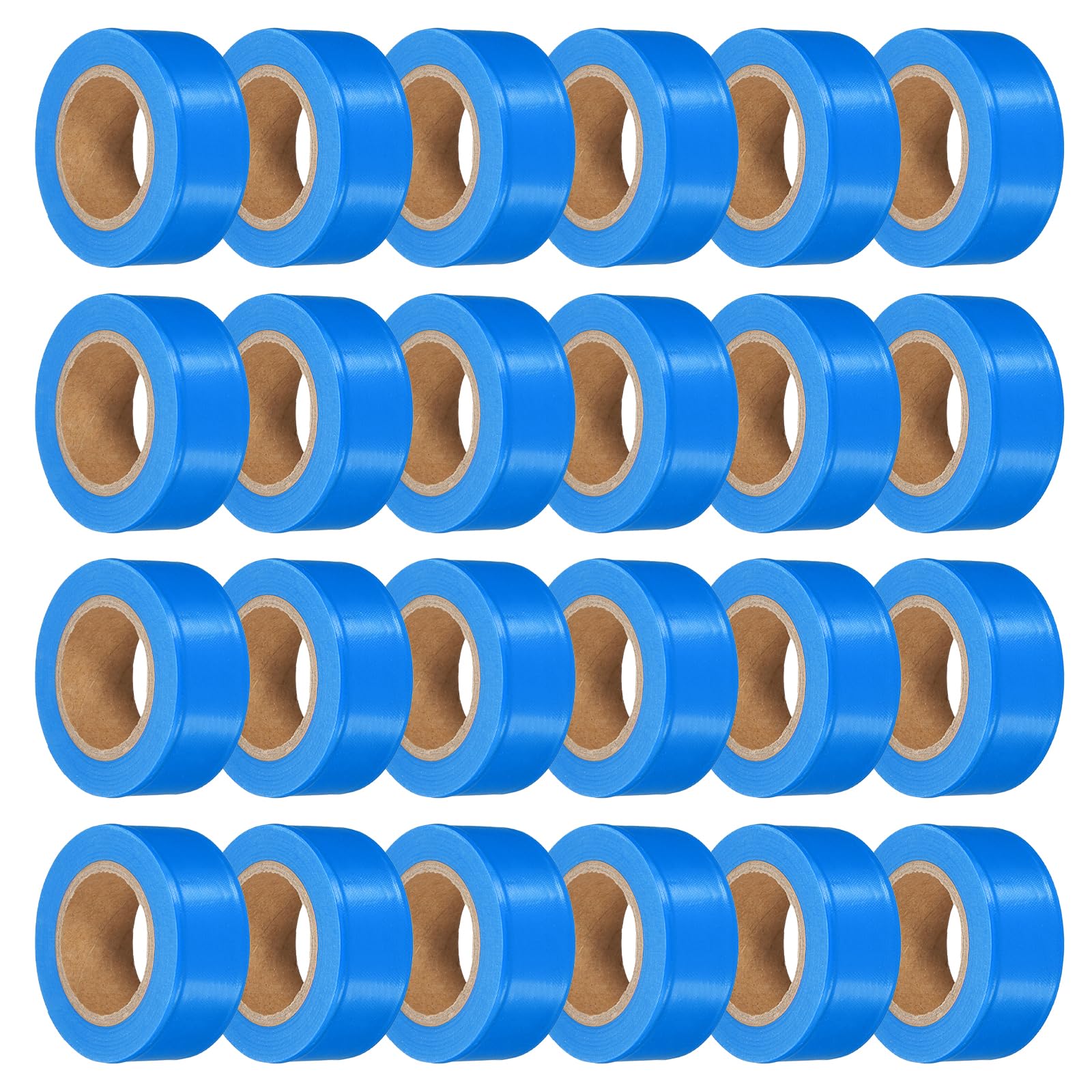 PATIKIL 24Confezione Nastro Segnaletico Fluorescente Blu, 1" x 100 Ft Non Adesivo PVC Neon Rotolo Marcatura Nastro Per Segnalazione Alberi, Sentieri