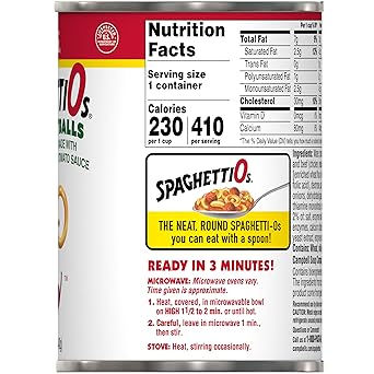 Amazon Com Spaghettios Throwback Label Pasta With Meatballs 15 6 Oz Pack Of 12 Everything Else