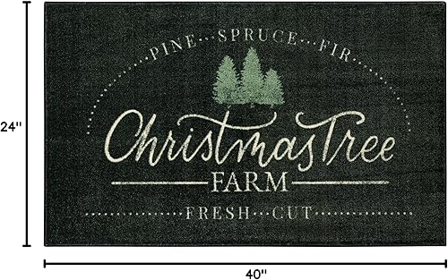 Miniatura 9 de Mohawk Home Alfombra navideña de granja de árbol de Navidad de 2 x 3 pies 4 pulgadas, perfecta para cocina, entrada, cuarto de servicio