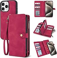 Vista 56 de TwoHead Funda tipo cartera para iPhone 12 Pro Max con tarjetero, funda magnética desmontable para teléfono 12 Pro Max, piel sintética, a prueba