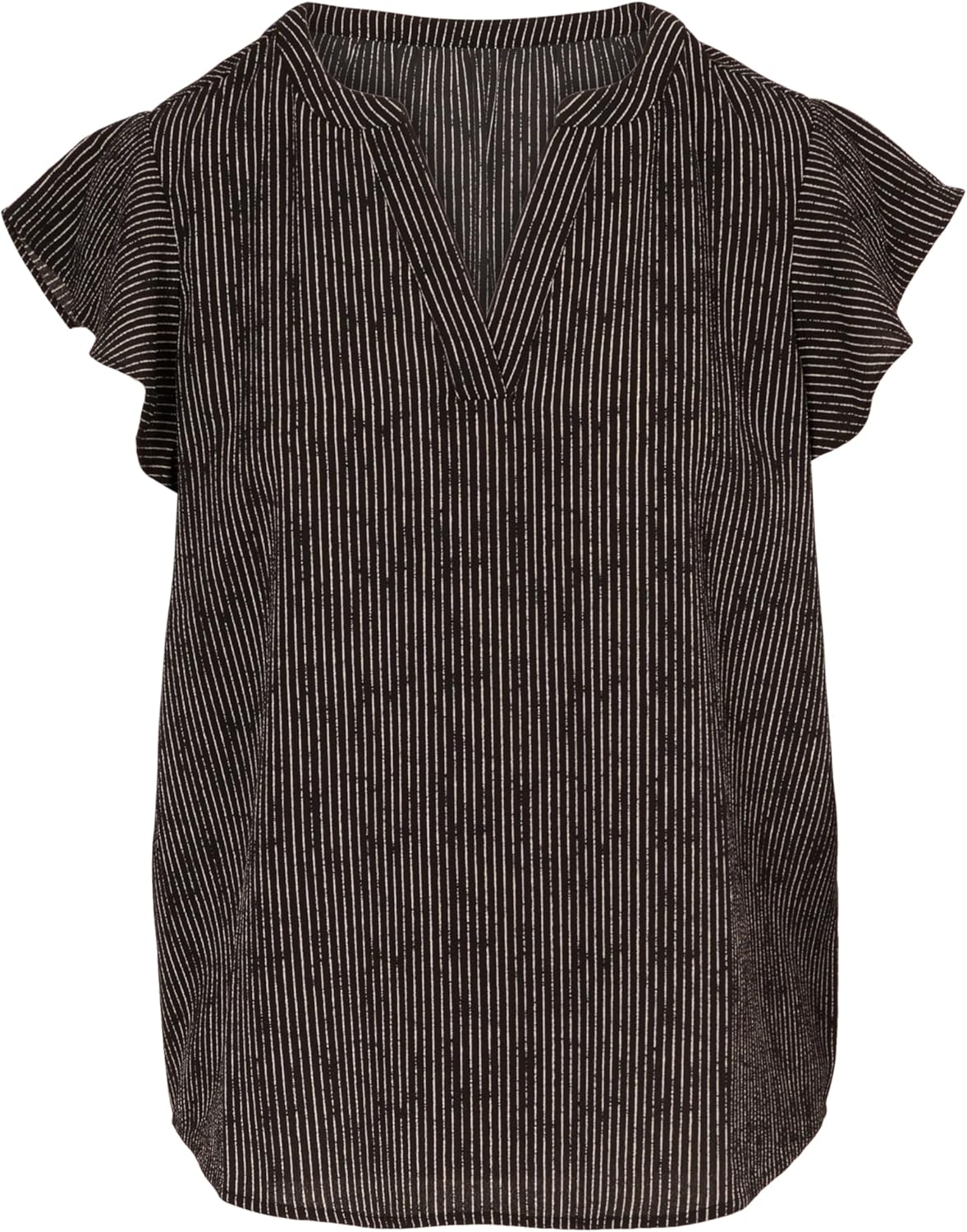 Adrianna Papell Women's Solid Short Ruffle Sleeve Popover Blouse