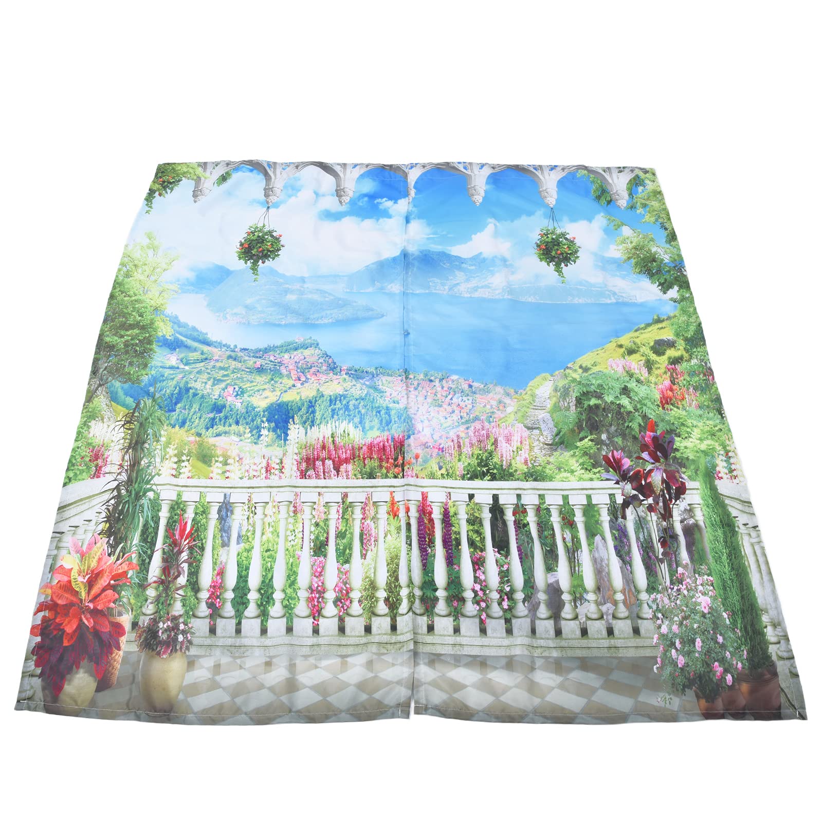 Rideau de fenêtre occultant en polyester imprimé océan Cocoarm pour chambre et salon
