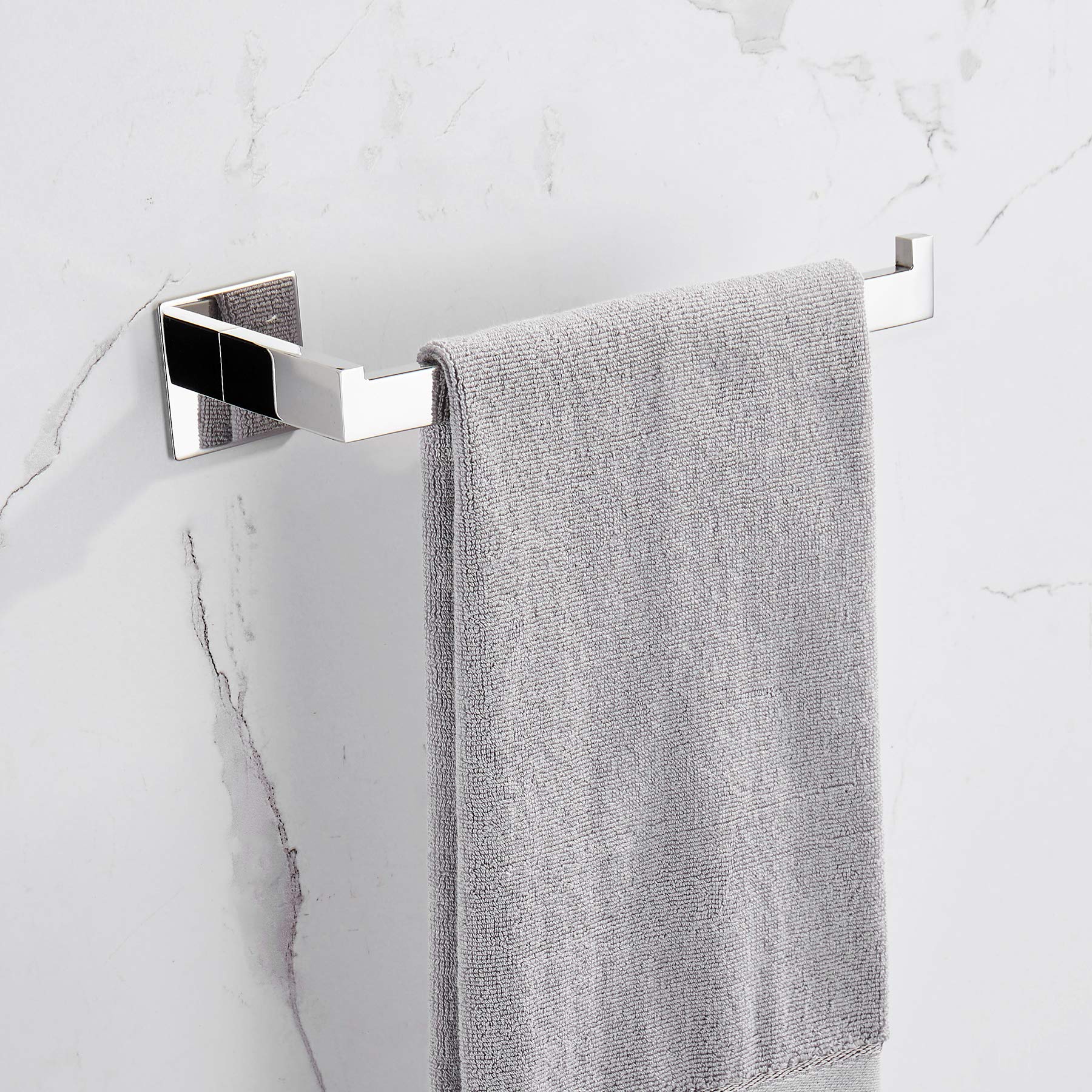 Porte-serviettes mural en acier inoxydable chromé pour salle de bain