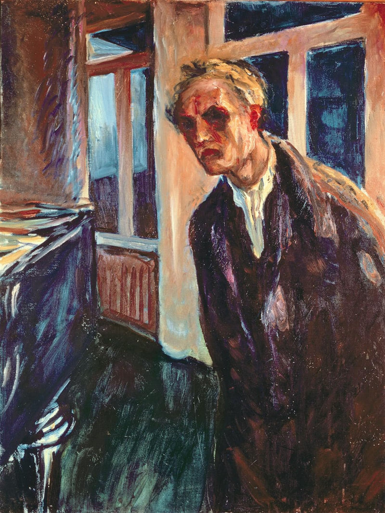 SERENDIPITP Vintage Wall Art Canvas Nordic Poster Canvas Print Picture Wanderer by Night Self Portrait by Edvard Munch Wall Art Poster for Home Decor 60x90cm
