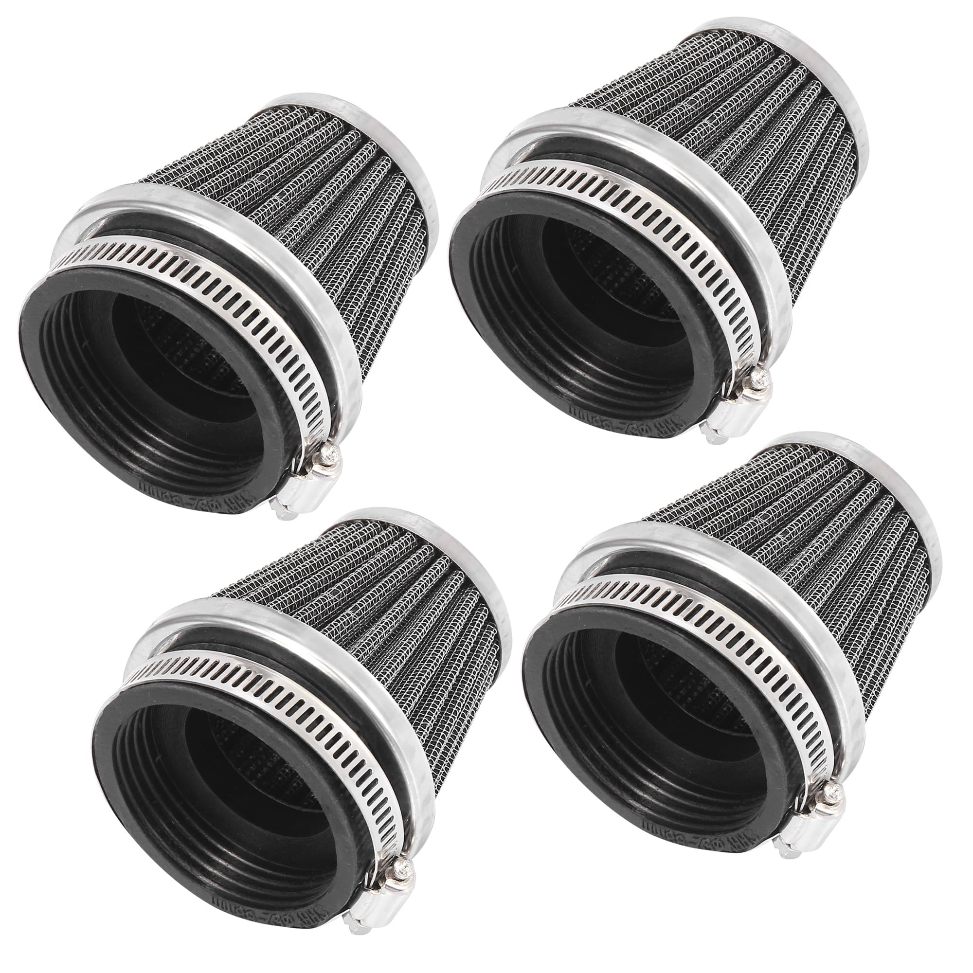 A ABSOPRO Moto Filtre à air Nettoyant Rond Conique Noir 54mm Ensemble de 4