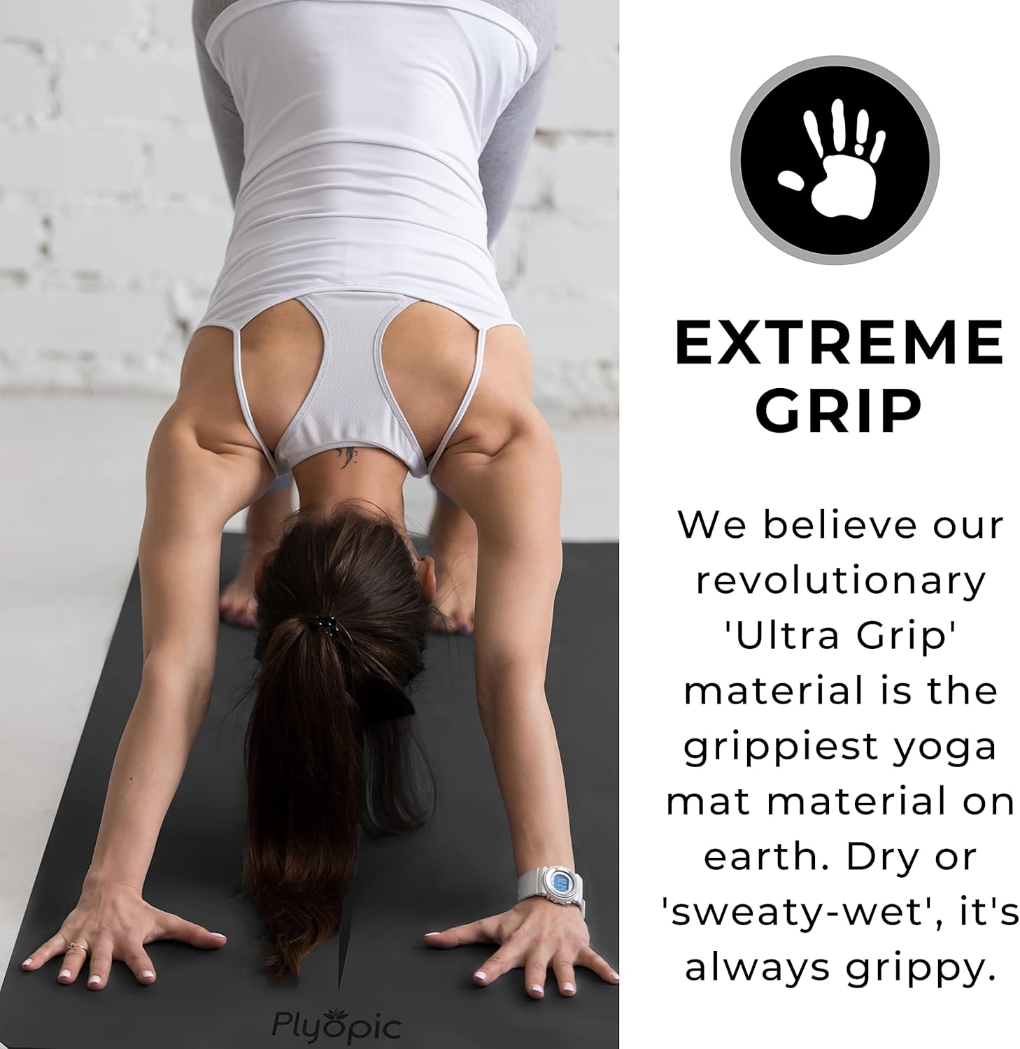 Plyopic Ultra-Grip Pro Yoga Mat – EXTREME Non-Slip Performance - Dry & Wet Grip - Alignment Line - Comfortable & Sweat Resistant - For Yoga, Pilates, Exercise, Bikram