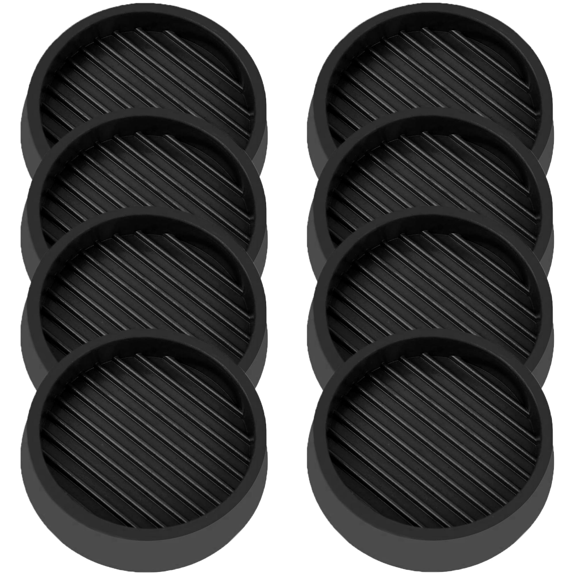 VOCOMO Vasos redondos de goma para muebles de 4 x 4, con agarre antideslizante para piso, protectores de suelo antideslizantes (negro, paquete de 8)
