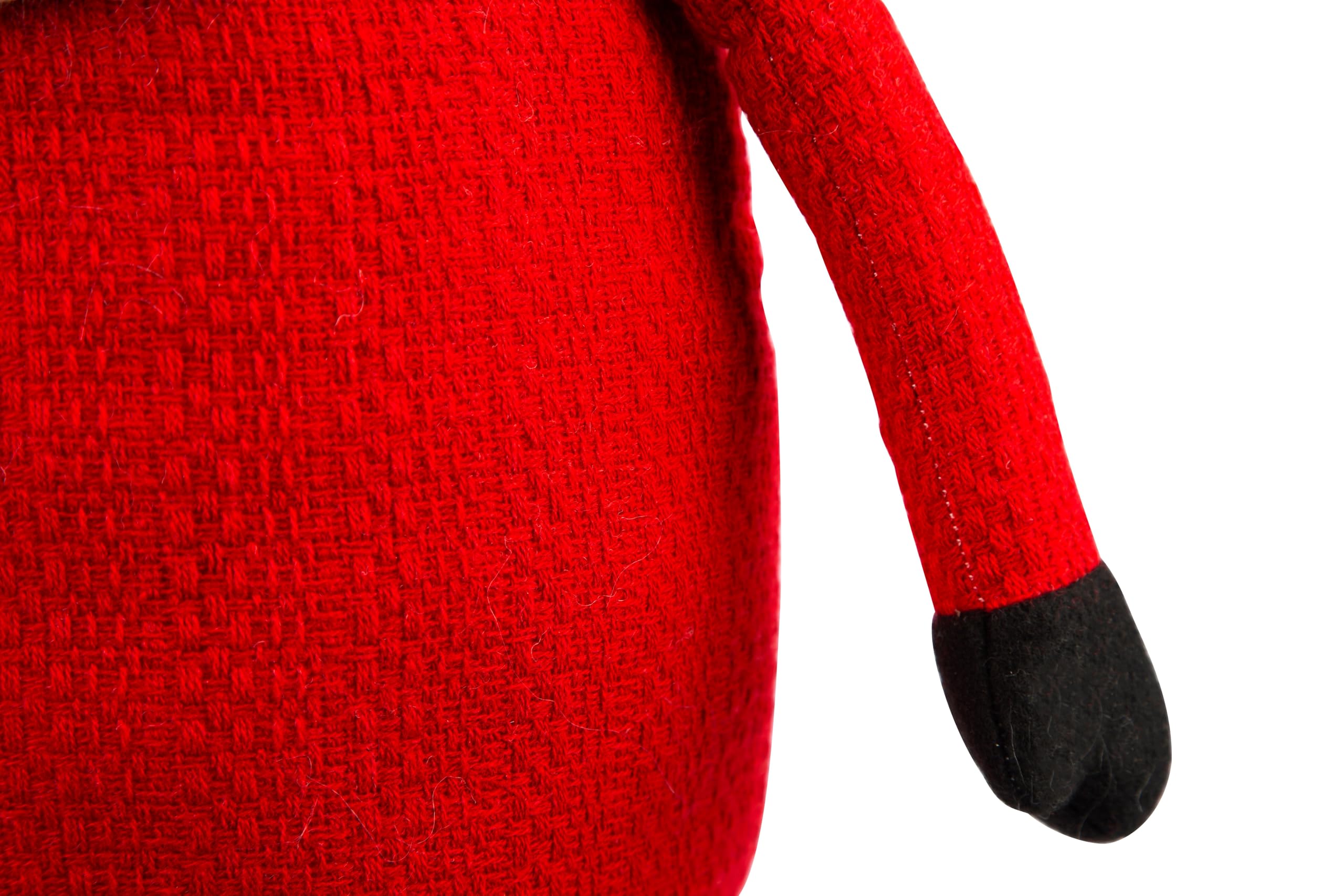 Excelsa Gnomo Natalizio Decorativo, Tessuto Rosso e Verde con Motivo Nordic, Gambe a Righe, 30 cm, per Interni