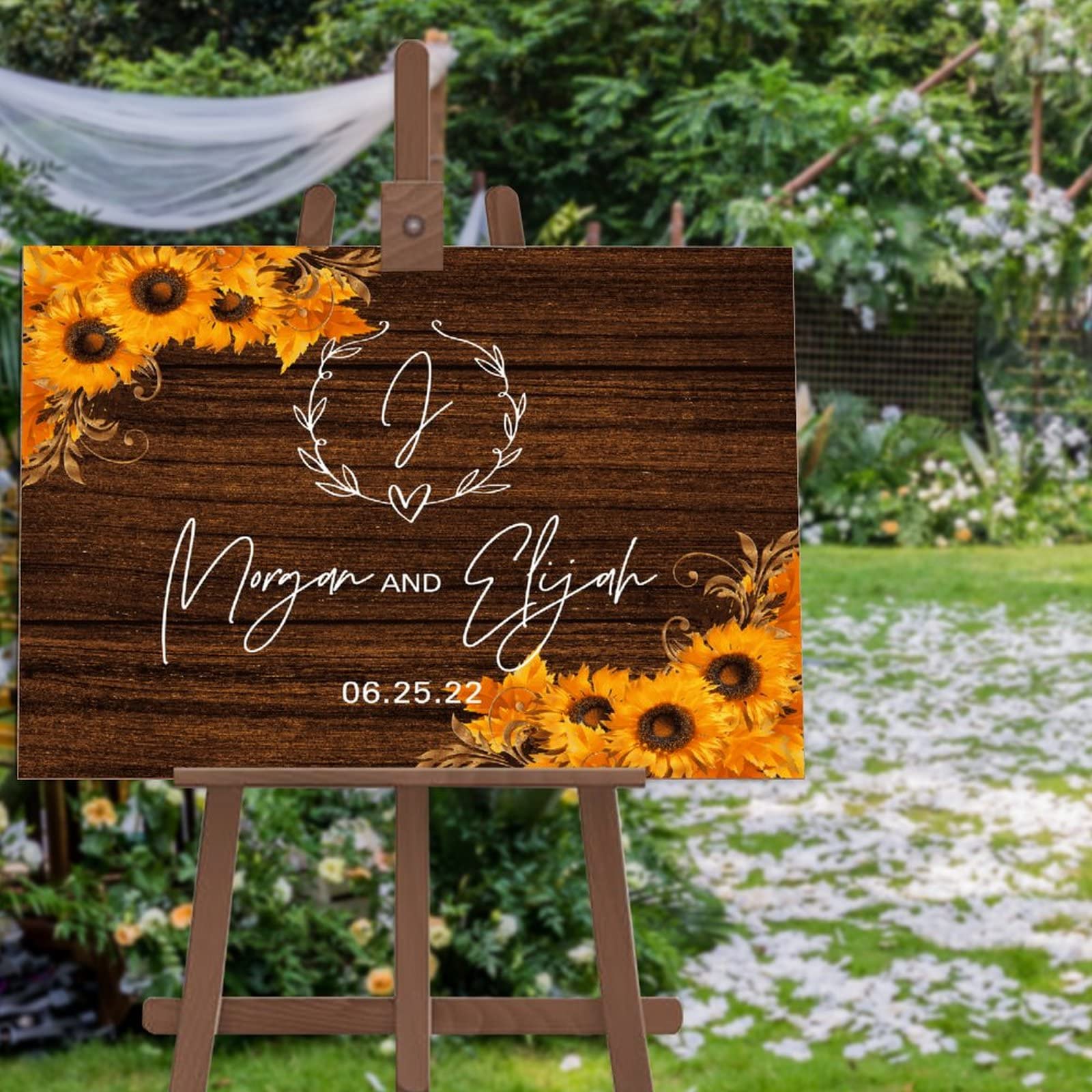 Panneau de bienvenue de mariage pour une décoration de fête en bois