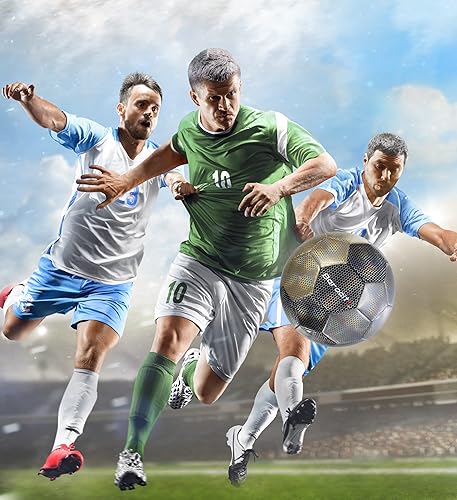 Miniatura 6 de Balón de fútbol premium para niños y niñas, balón oficial de partido con patrón hex arcoíris reflectante, duradero, para interiores, exteriores,