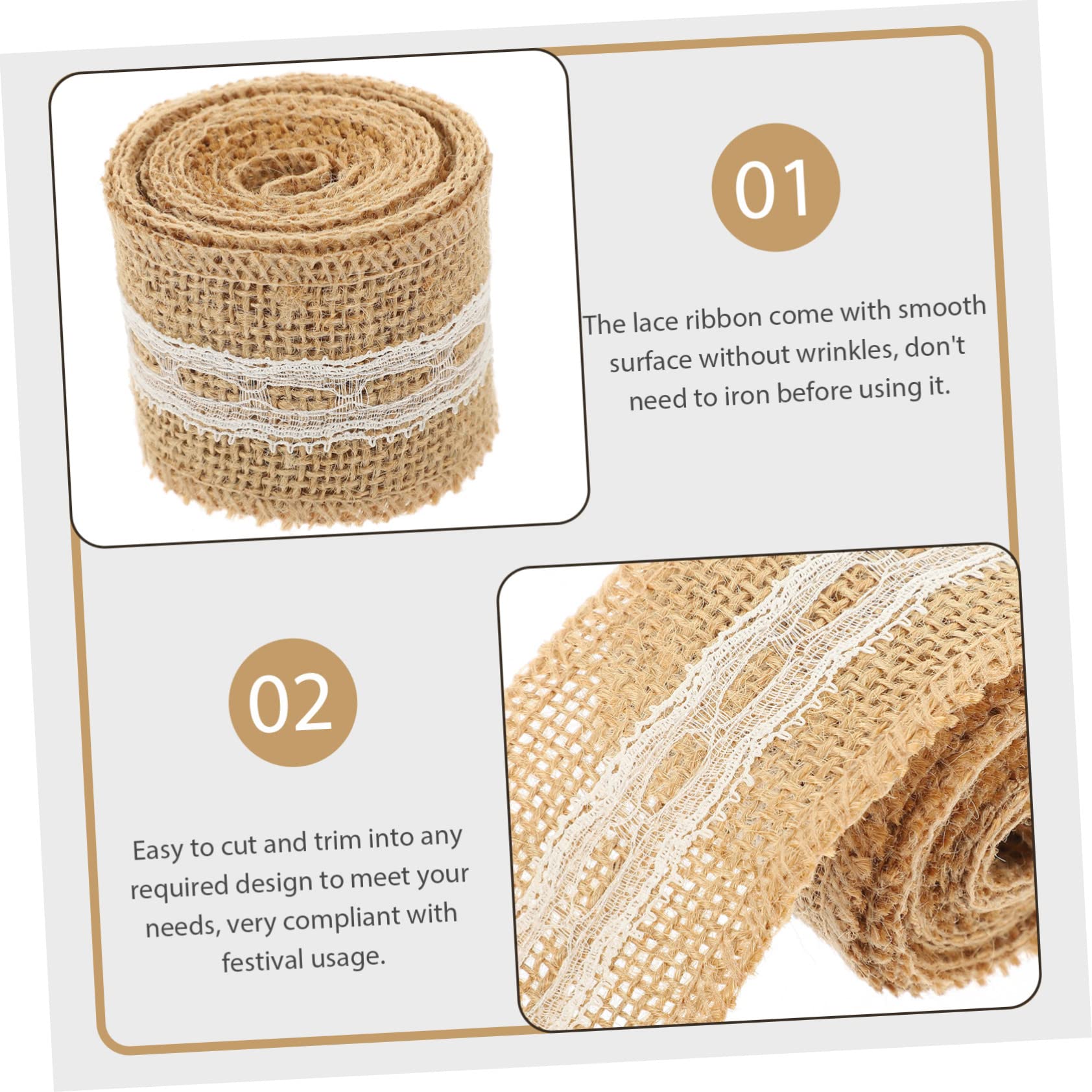 SHINEOFI 10rotoli Di Raso Juta Con Pizzo Per Decorazioni Feste Regali e Progetti Fai Da Te Nastro Elegante Per Atmosfere Festive e Creazioni Artigianali