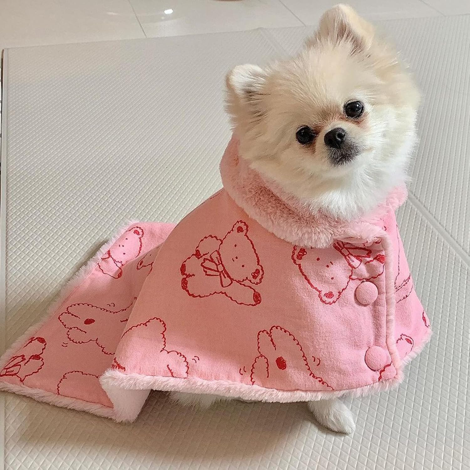 ペット用 ブランケット 毛布 犬猫 マット ペットマント タオル ソフト ペット寝袋 秋冬 防寒 L 65 ふわふわ コート 洗える 65cm 保温 ピンク 吸水性 超可爱の 四季対応 ドッグウエア 暖かい