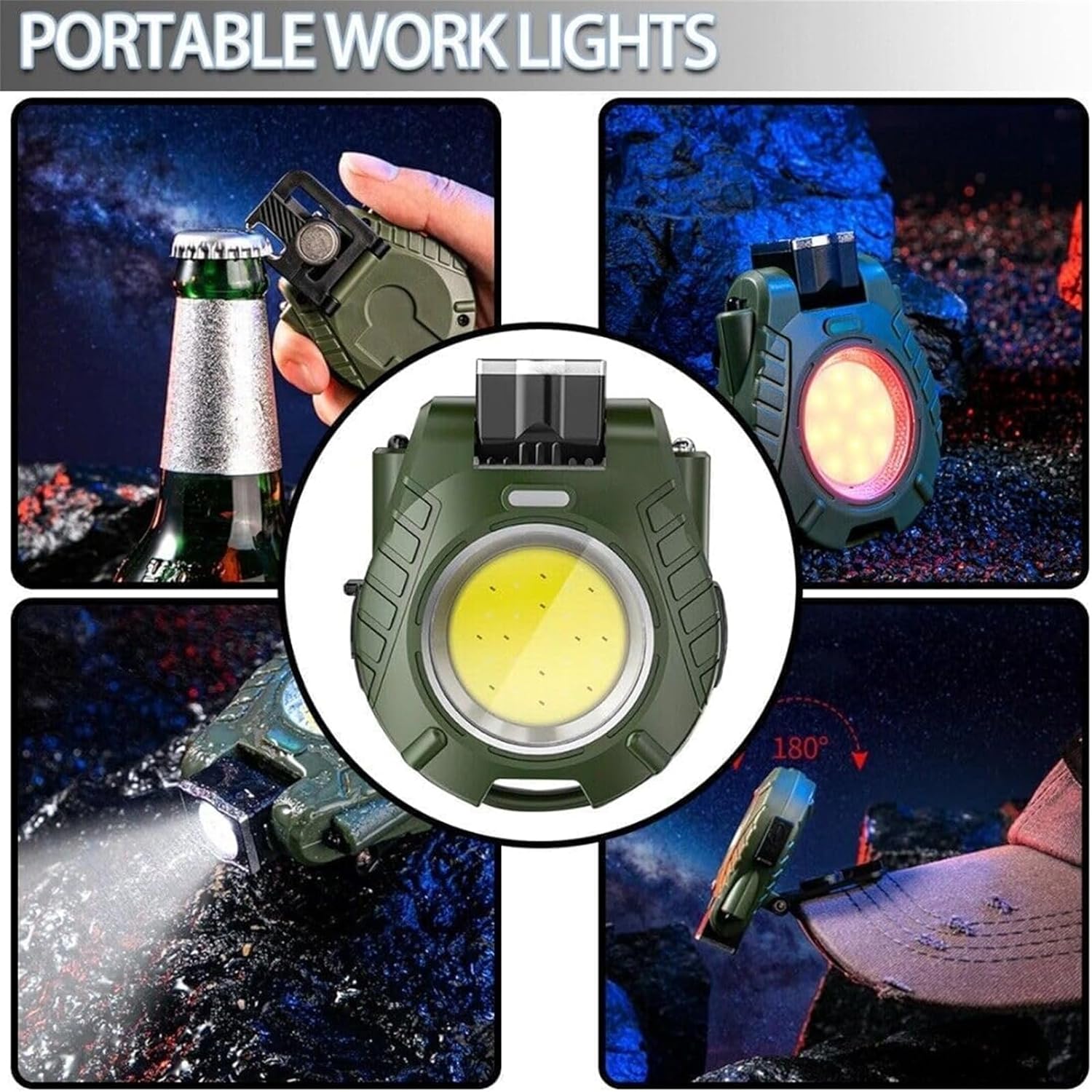 Black Technology Hat Clip Light, Rechargeable Waterproof Hat Lights Clip On for Fishing Camping Hand Work, Hat Clip Light with Bottle Opener Function.