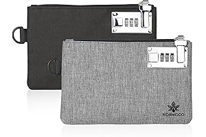 2Pcs Lockable Money Bag - 5x8 Inches Durable Nylon