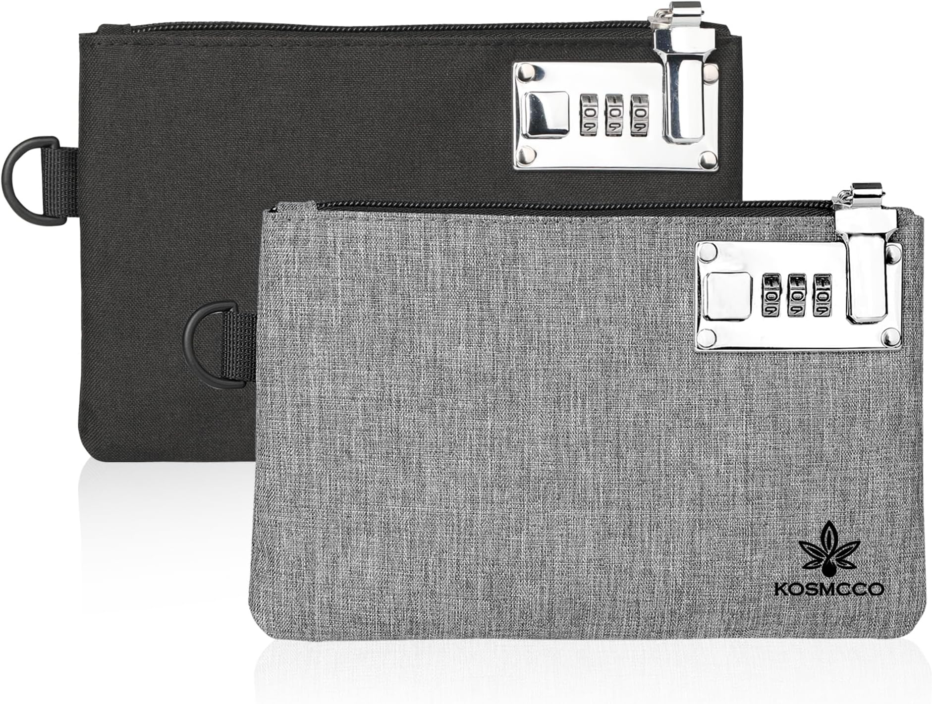 KOSMCCO 2Pcs Lockable Money Bag - 5x8 Inches Durable Nylon Locking Bank Bag C...