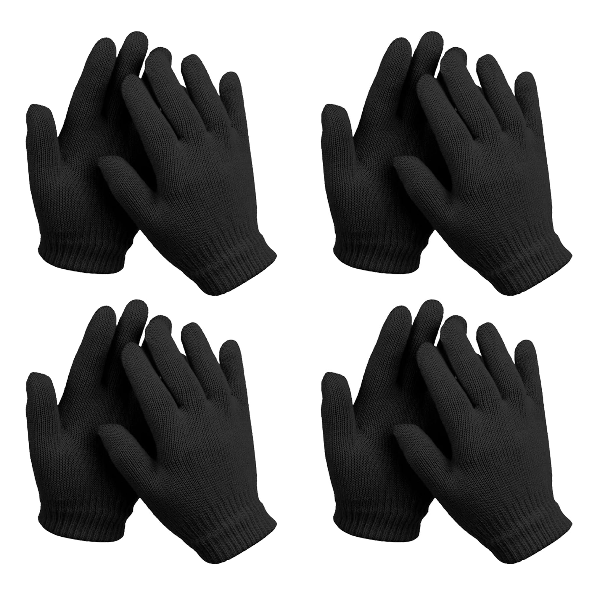 4,8,12 Pairs Adults Winter Magic Gloves, Men & Women Thermal Soft Cozy Warm Stretch Knit Gloves for Cold Weather Running & Cycling Outdoor Wear For UK Freezing Conditions Unisex