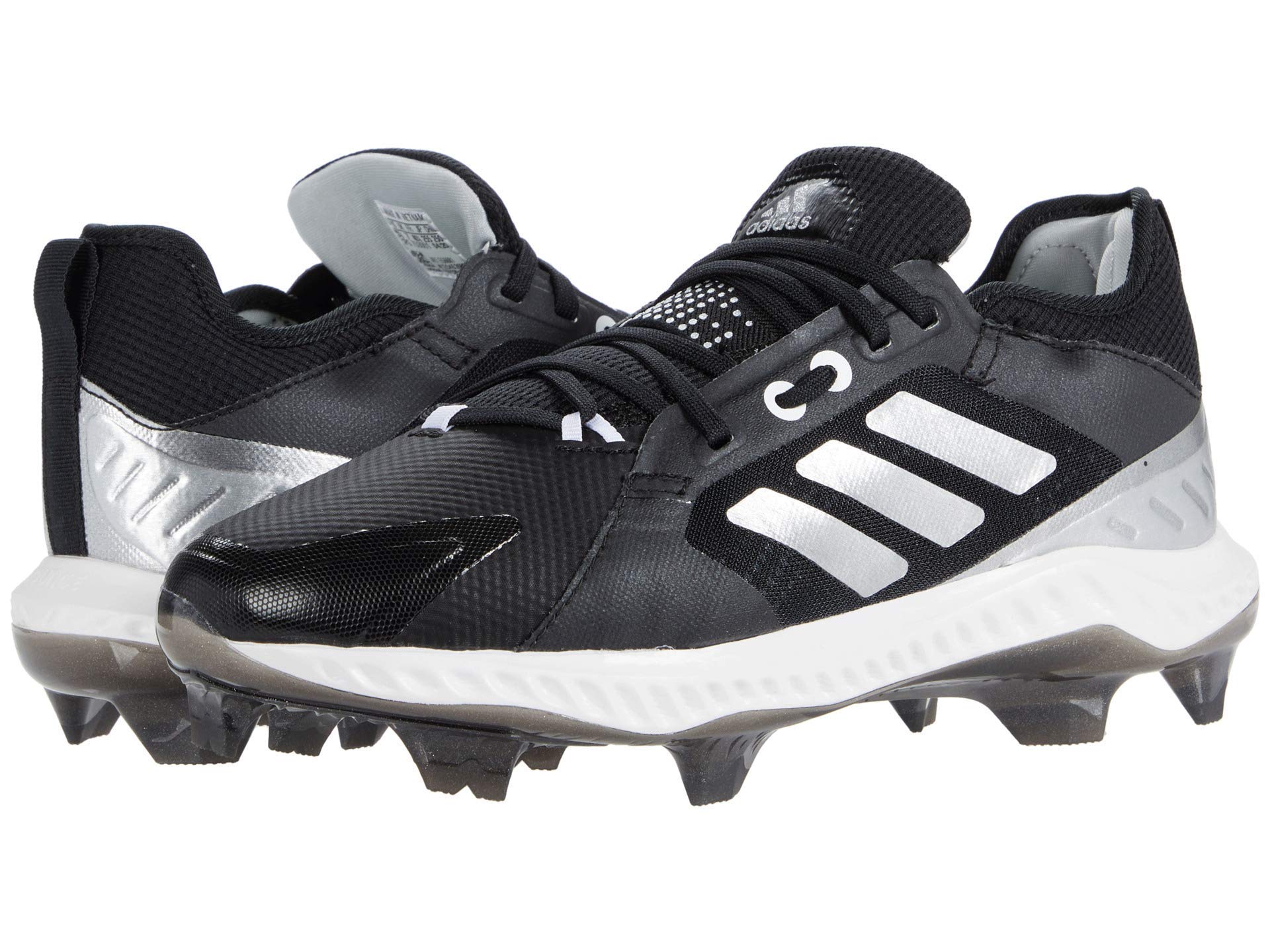 adidas Women's EG6681 Baseball Shoe, Core Black/Silver Metallic/Footwear White, 13