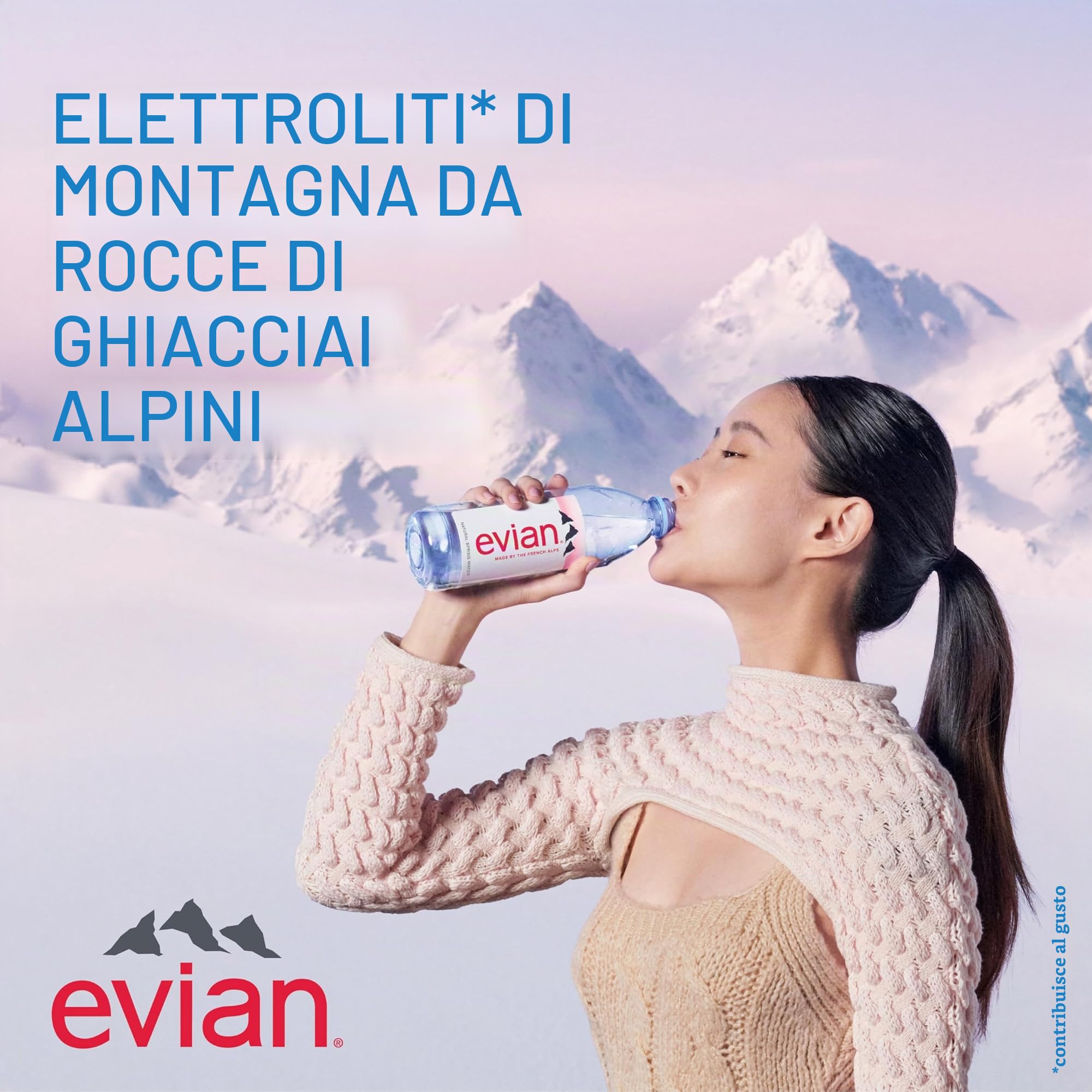 Evian - Acqua di sorgente naturale (una confezione da 12 bottiglie singole, ogni bottiglia è 1 litro) acqua di sorgente filtrata naturalmente in bottiglie grandi