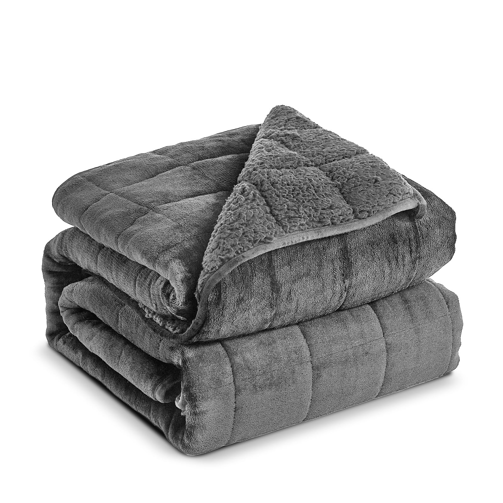 Great Daxing Sherpa Weighted Blanket 15 lbs Dark Grey