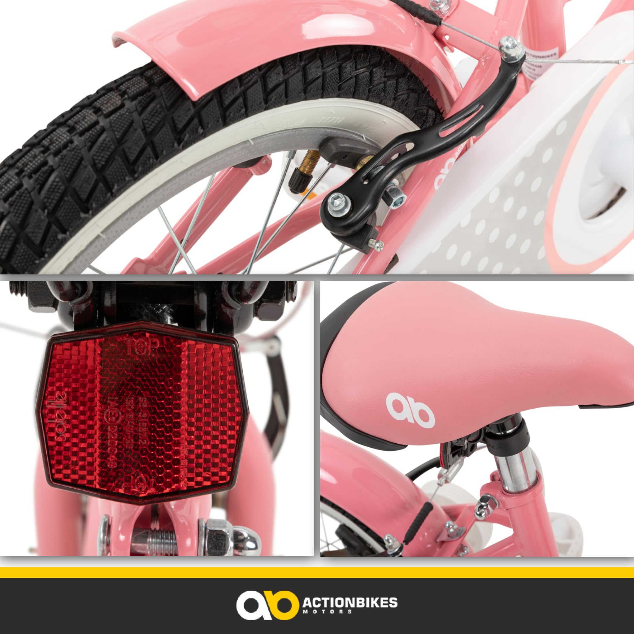 Actionbikes Kinderfahrrad Starlight | 12 16 20 Zoll - V-Brake Bremsen - Fahrrad für Kinder von 2-9 Jahren - Schutzblech v. / h - Kinder Fahrrad für Mädchen & Jungen - Fahrräder - Bicycle - Kinderrad