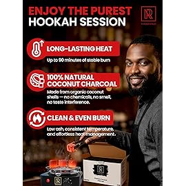Hookah Coals Coconut Hookah Charcoal - 200 Count & 3 KG (6.6 lbs) - Value Pack Premium Quality 25mm (1x1x1 in) - 100% Natural Coconut Coals for Hookah Cubes - NOT Quick Light Charcoal Coco