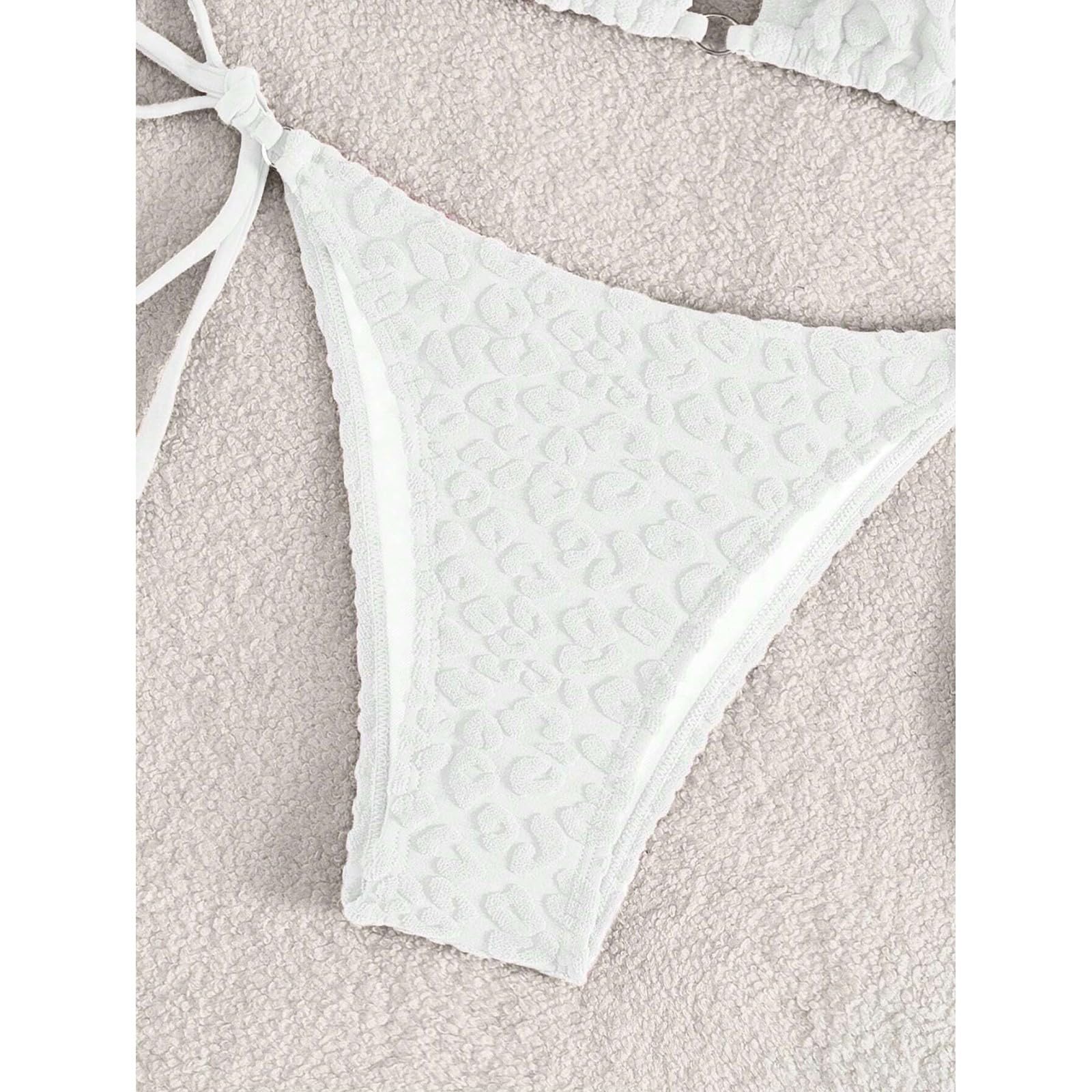 Ensemble Bikini pour Femme, Haut de Bikini Gros Seins, Bikini brésilien Triangle, Maillot de Bain élégant, Maillot de Bain Deux pièces, String Taille Basse, Triangle Dos Cou