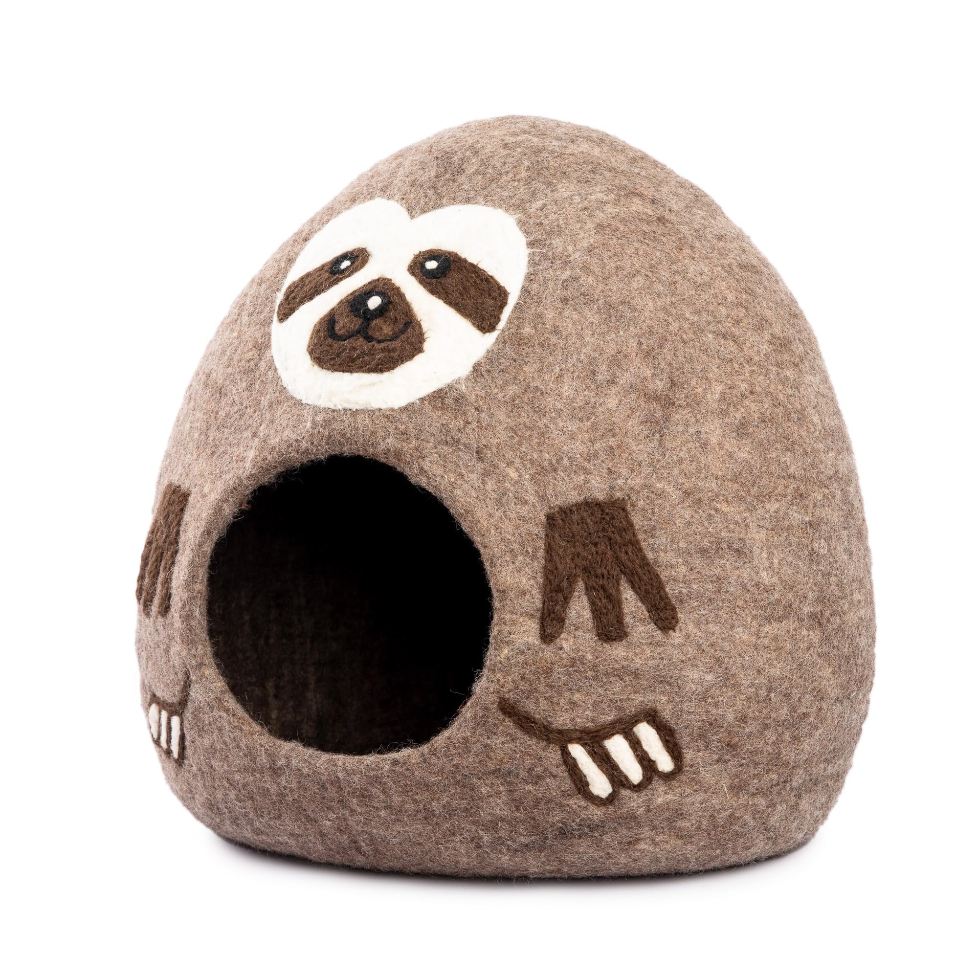 Condition photo showing Good Condition for luxurious merino wool cat cave - foldable hideaway pod for indoor cats - premium felt kitten pet enclosure - covered cat house for ultimate cozy comfort by woolygon (sloth)