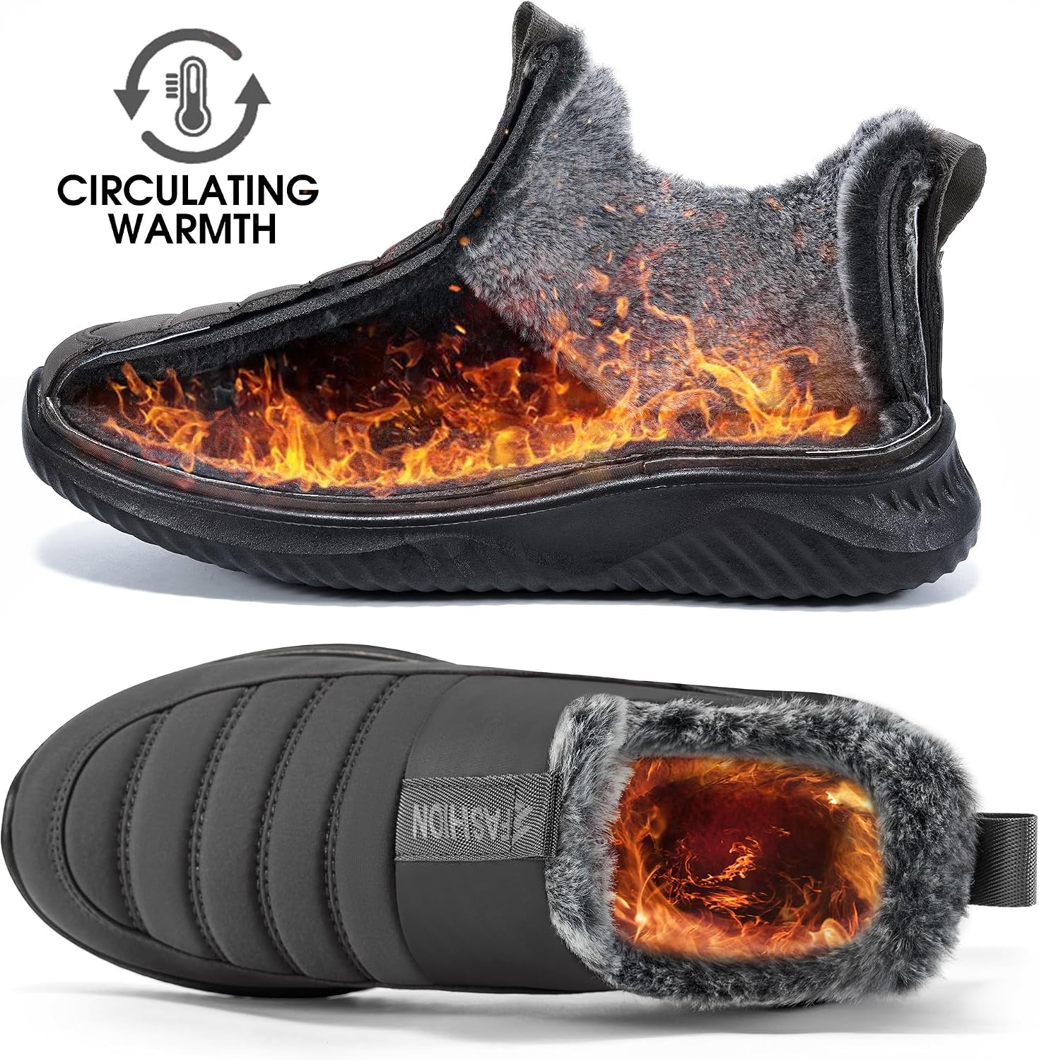 Womens Snow Boots Winter: Warm Fur Lined Ankle Booties Waterproof Non Slip Snow Shoes for Outdoor Walking