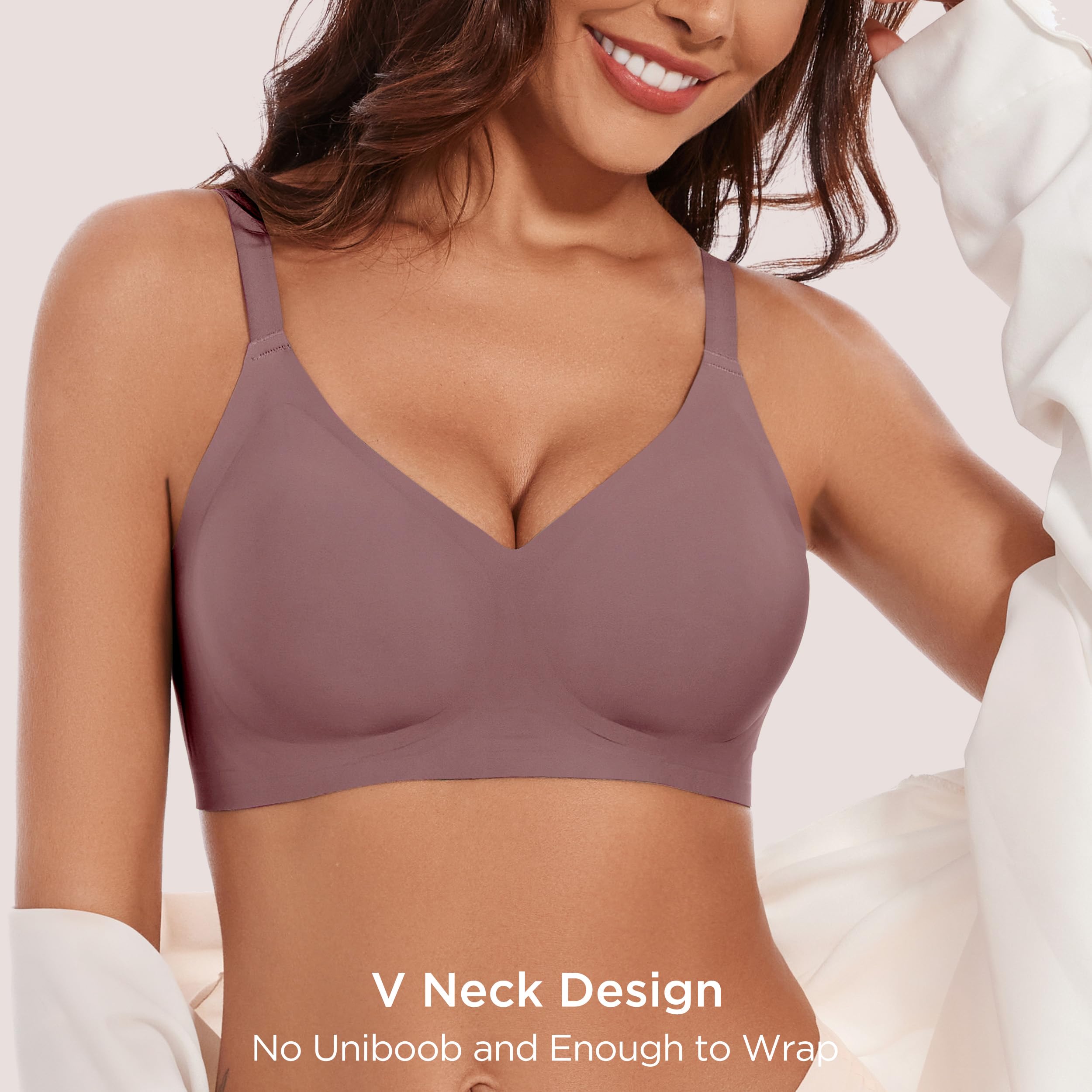 HBselect 3er Pack Nahtlose BHS Damen ohne Bügel mit vollständiger Abdeckung Bralette weicher BHS Nahtloser Bustier Push up BH Große Brüste Starker Halt Bra