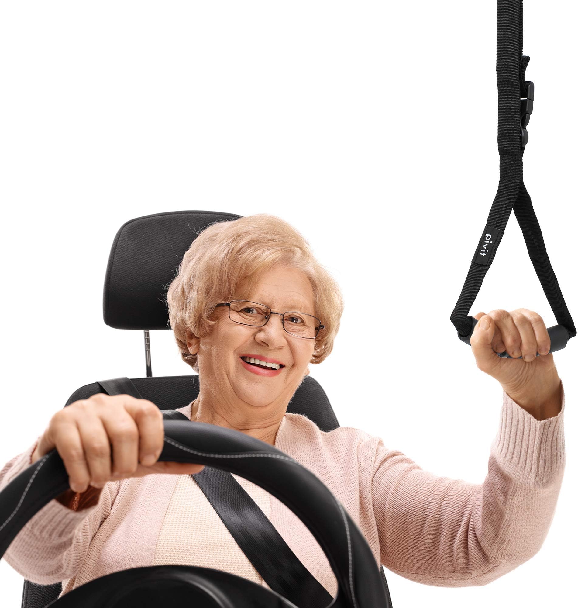 Pivit Adjustable Sit to Stand Car Caddie | Automotive Standing Aid and Adjustable Safety Vehicle Support Handle | Portable Nylon Car Assist Device Attaches to The Frame of Most Car Doors