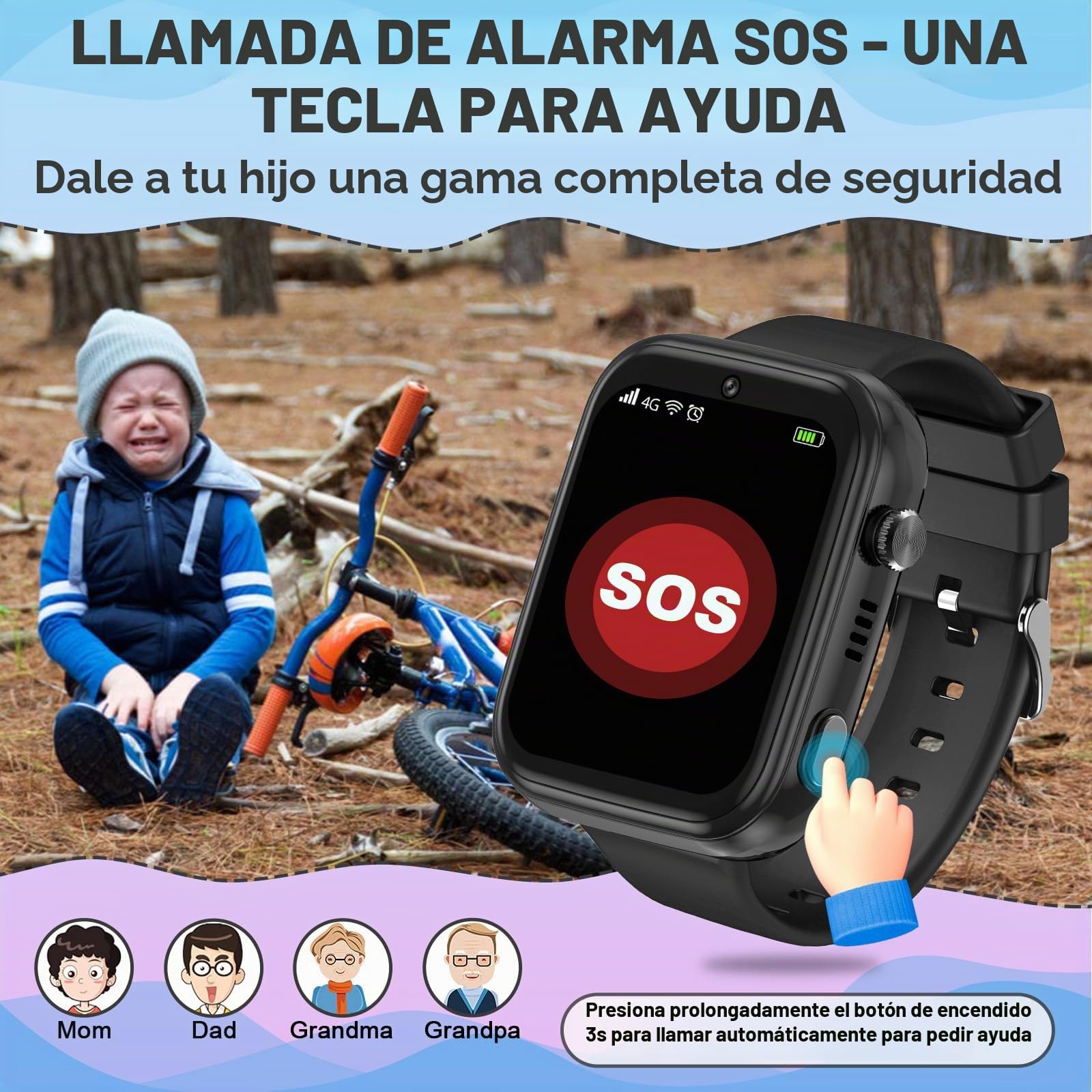 OKYUK Reloj inteligente 4G para niños, rastreador GPS, múltiples estilos de escritorio para elegir, llamadas bidireccionales, habilidades de imagen, SOS, Wi-Fi, pantalla táctil resistente al agua para