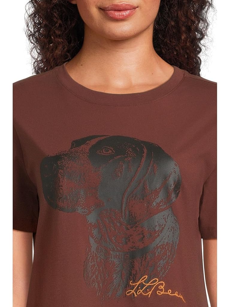 Red L.L.Bean Signature Premium Essential Novelty Short Sleeve Tee