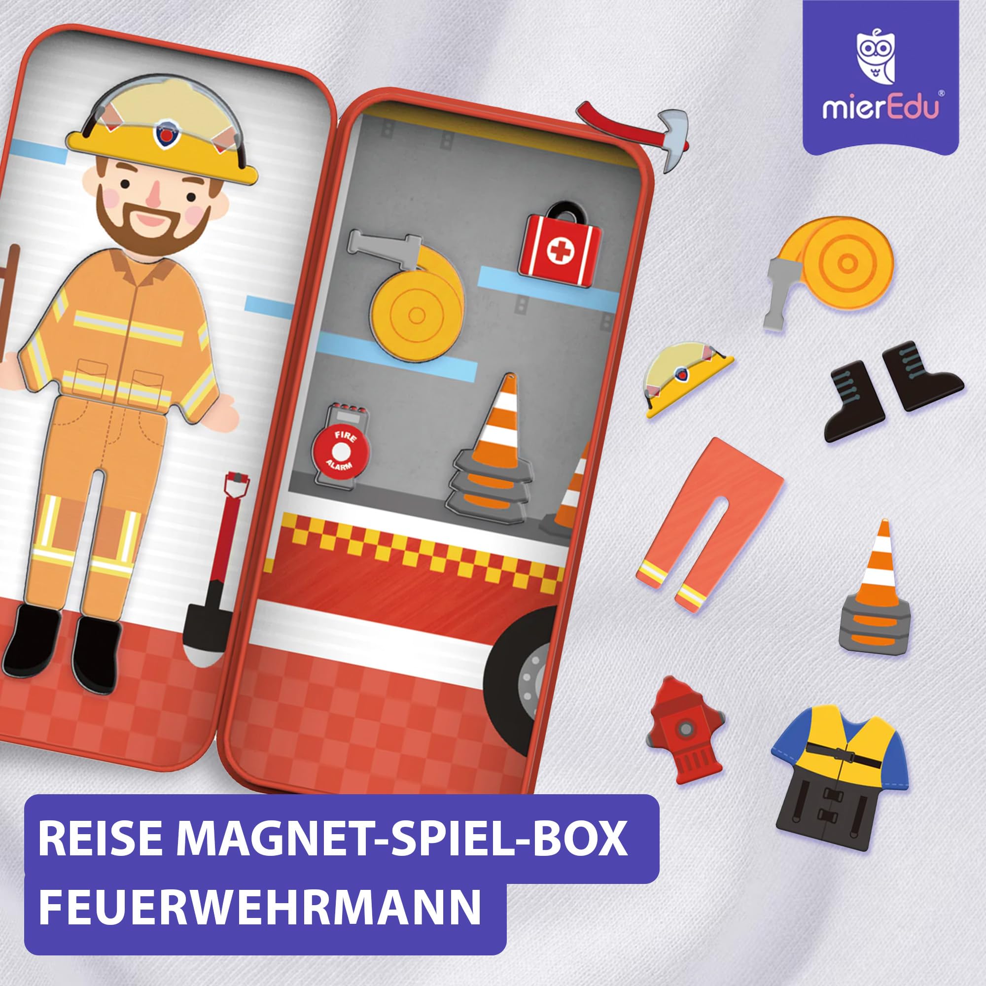 mierEdu – Juego magnético Box Dress Up – Bombero para vestir I Promueve habilidades motoras + fantasía. Juguetes a partir de 3 años