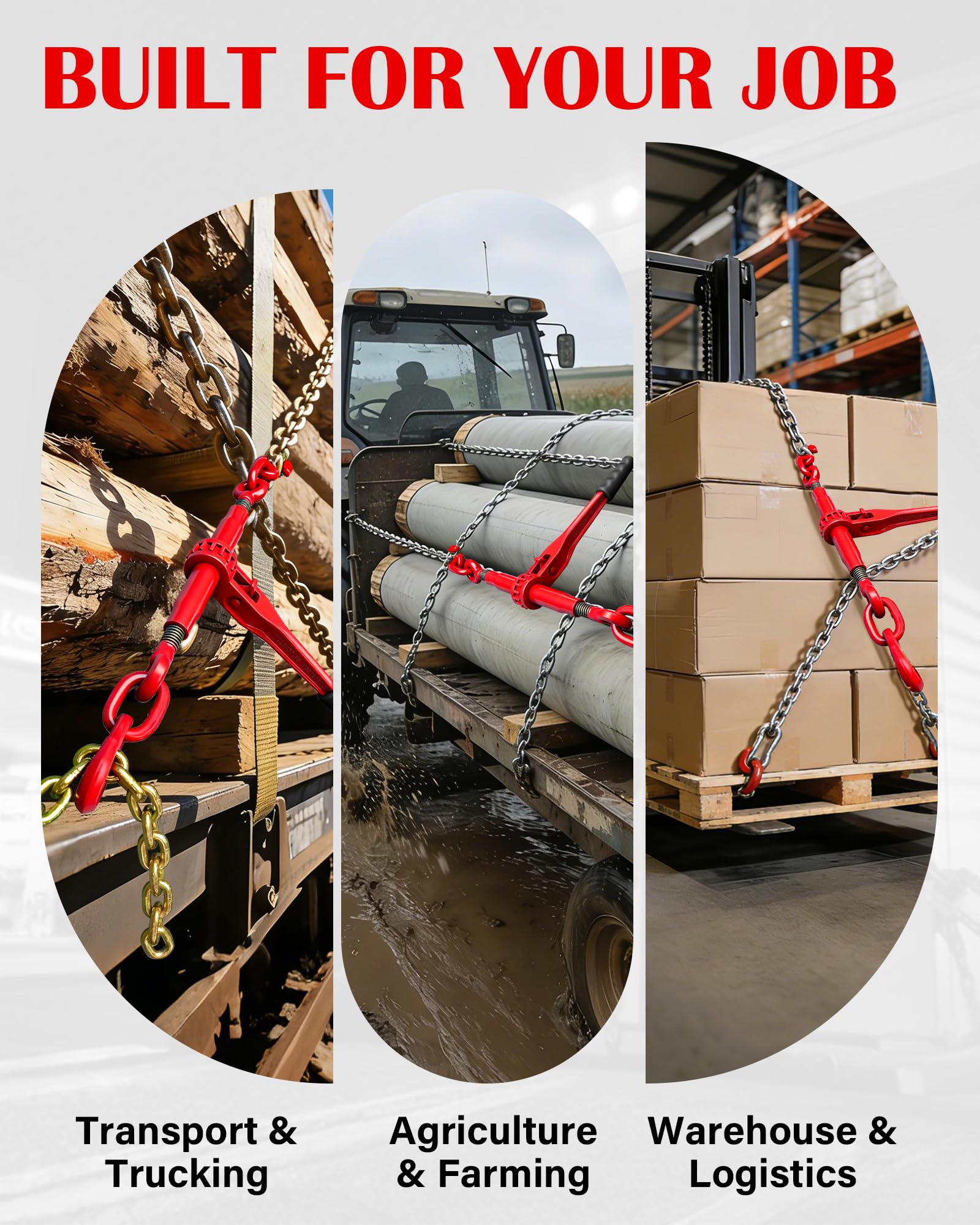 Heavy-Duty Ratchet Chain Binder - 5400 lb WLL -7