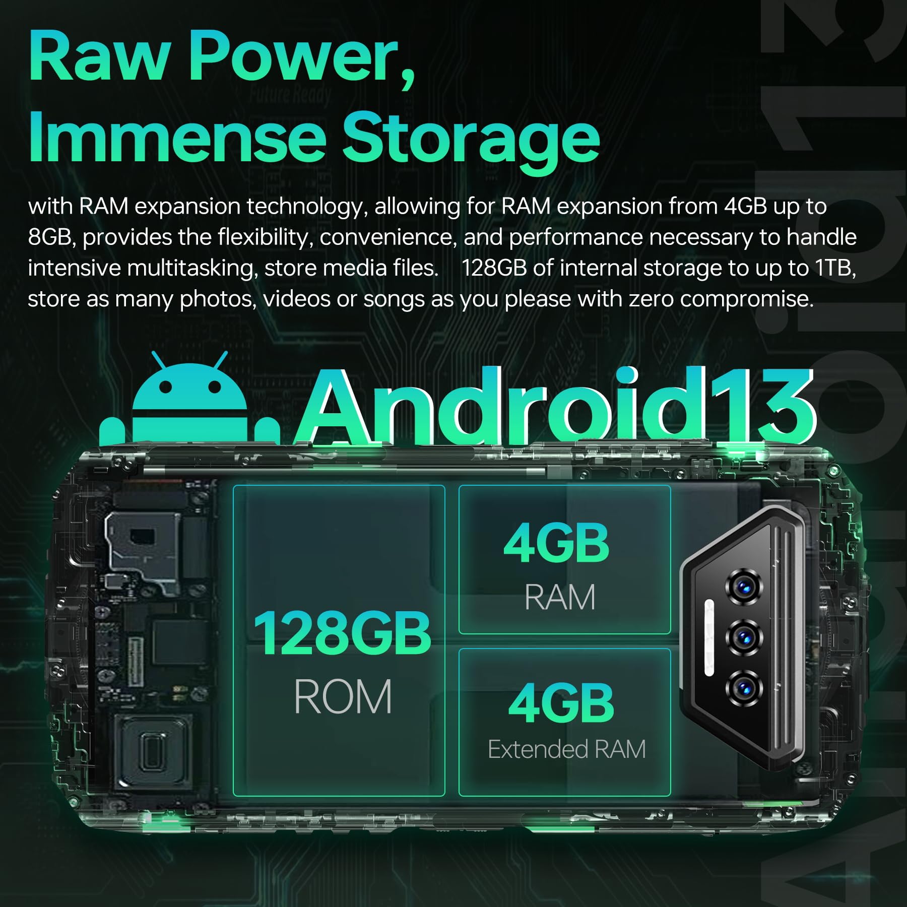 DOOGEE S41 Plus (2024) Rugged Smartphone Android 13, 8GB + 128GB/1TB Telefono Indistruttibile, 6300mAh, 5.5" Schermo, 13MP + 8MP, IP68 Impermeabile Cellulare Antiurto/Dual SIM 4G/Face ID/NFC/OTG/GPS