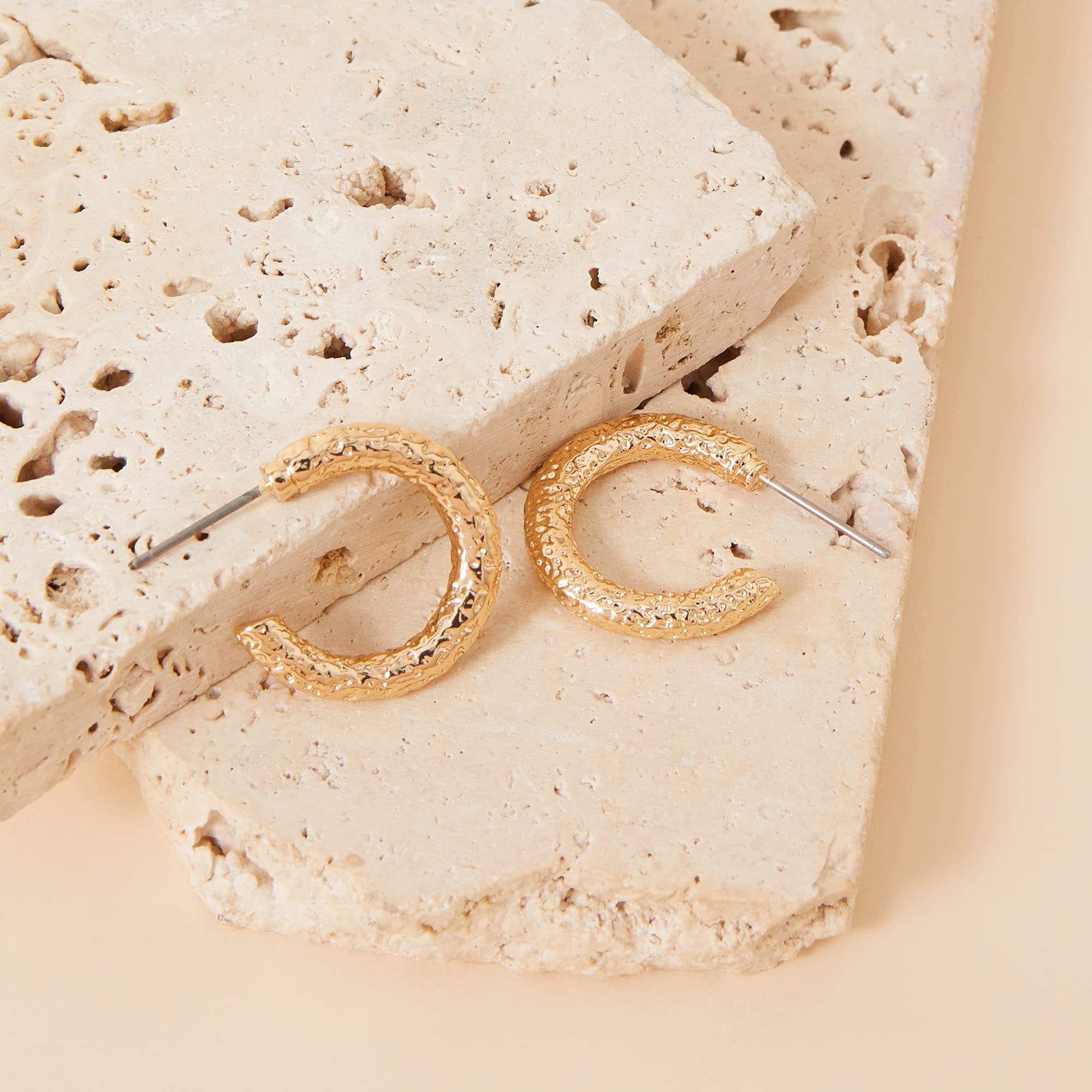 London Textured Tube Hoops Earring