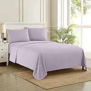 Twin Sheets - Breathable Luxury Sheets with Full Elastic & Secure Corner Straps Built In - 1800 Supreme Collection Extra Soft Deep Pocket Bedding Set, Sheet Set, Twin, Lilac