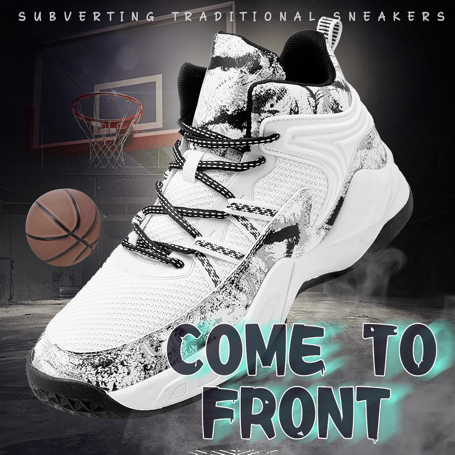 CJSPORX Men Women Basketball Shoes Breathable Non Slip Outdoor Fashion Sneakers