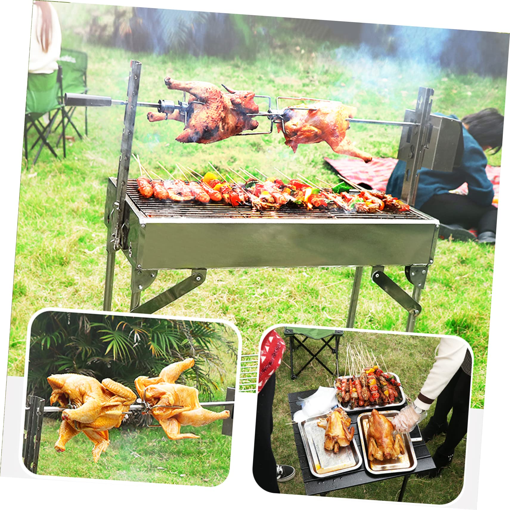 BESPORTBLE 2pezzi Forchette Per Inossidabile Per Barbecue Utensili Per Grigliate Facili Da Pulire e Riutilizzabili Per Kebab e Di Pollo