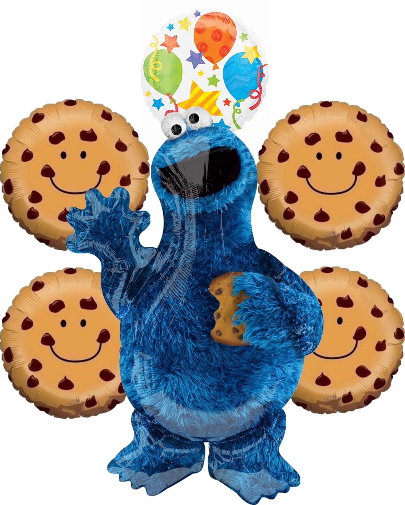 Anagram Cookie Monsters Chocolate Chip Cookie Birthday Party Balloon Bouquet Decorations, BQ_4261