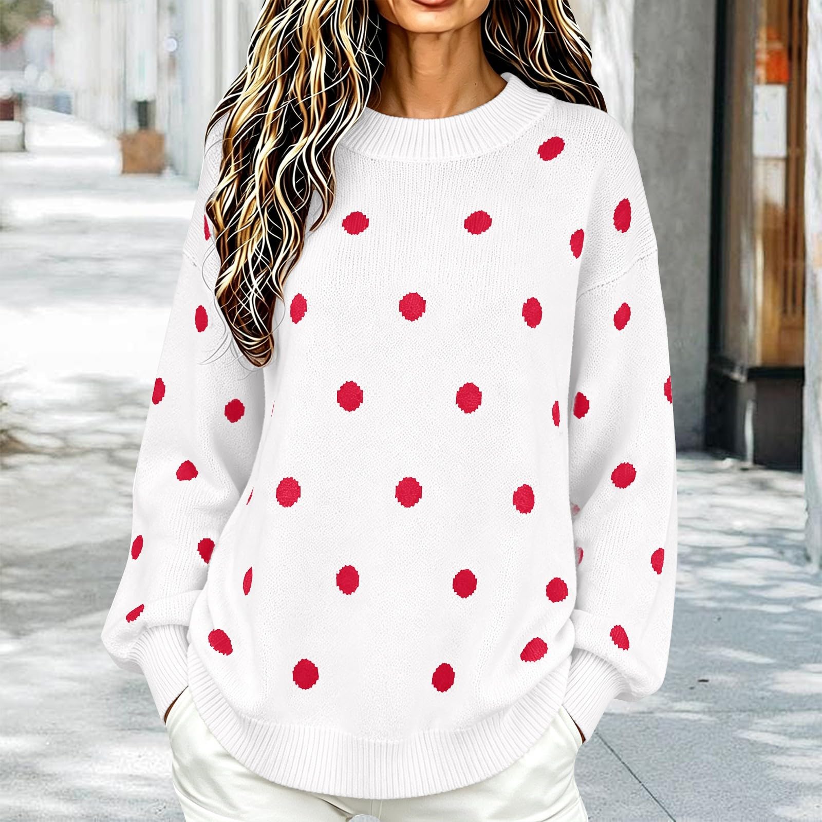 Maglione Donna In Maglia A Maniche Lunghe Felpa Casual Autunno E Invernale
