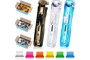 3 Pack Paper Clam Portable Handheld Paper Clip Dispenser