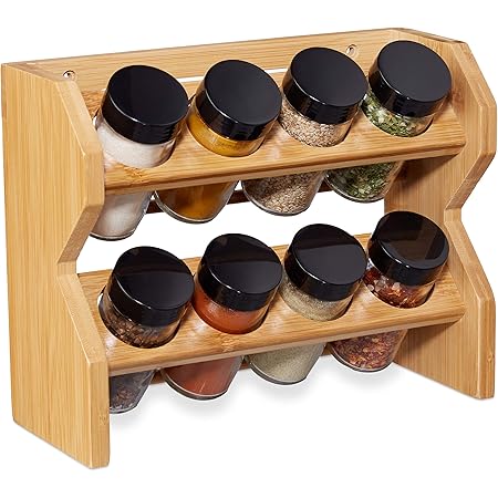 Saleros De Cocina Relaxdays Especiero, Bambu00fa, 30,5x25,5x6,5 Cm