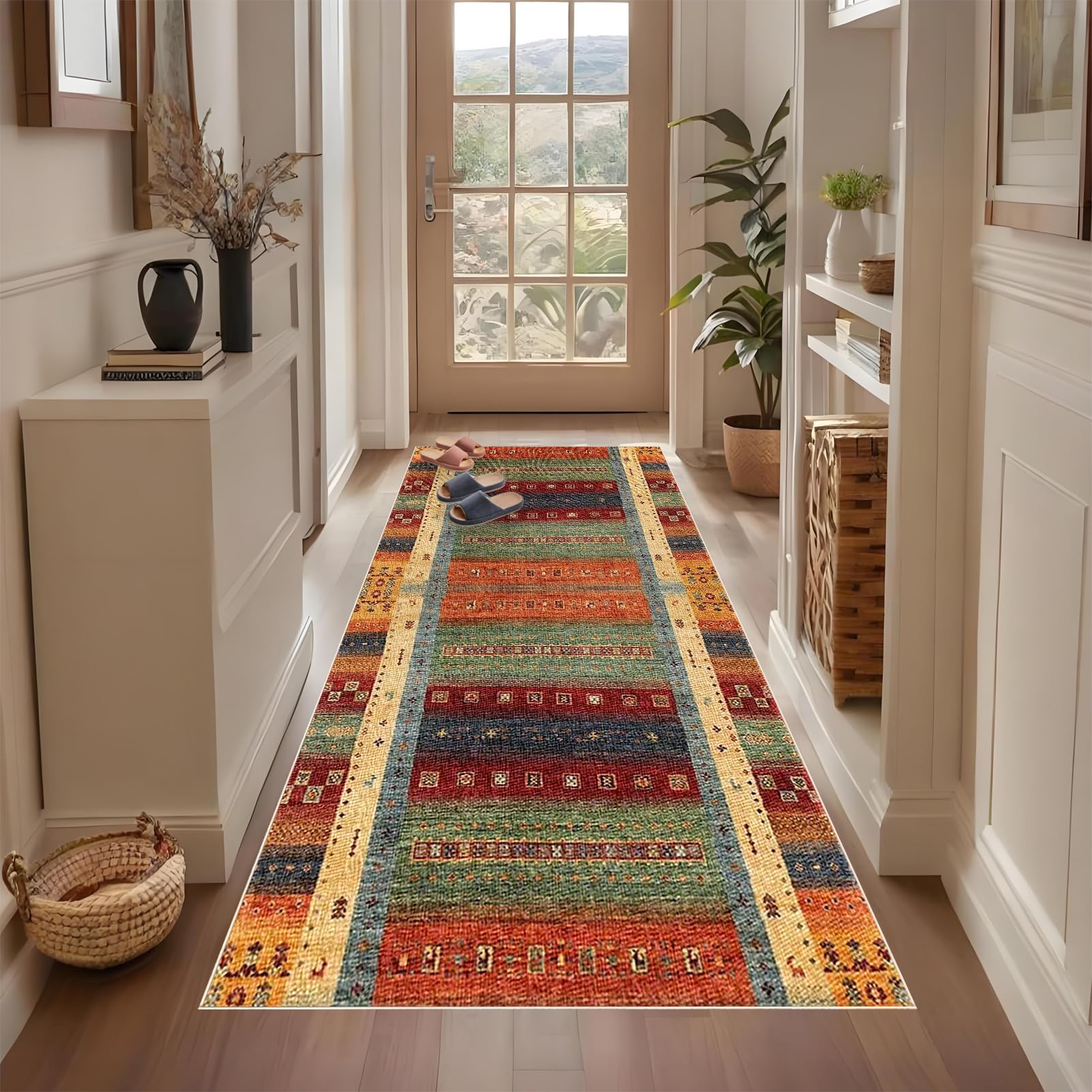 Qemgrste K991 Extra Long Runner Rugs For Hallway Non Slip Kitchen Mat Hallway Hall Runner Narrow Rugs Washable Heavy Duty Entrance Mat Water Absorbent Runner Mat For Kitchen Living Room Hallway 60 X 260 Cm