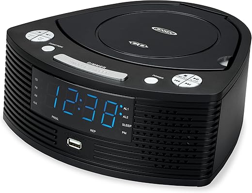 Jensen® Stereo Compact Disc Player with AM/FM Digital Dual Alarm Clock Radio review image