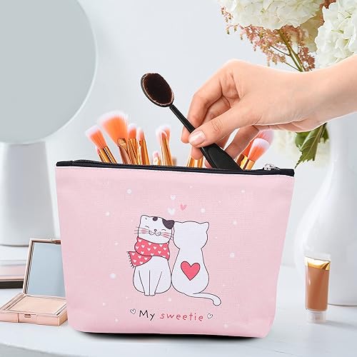 Miniatura 3 de Bolsa de maquillaje de lona para mujer con cremallera, bolsa de gran capacidad, bolsa de aseo de viaje, bolsa de almacenamiento, organizador de