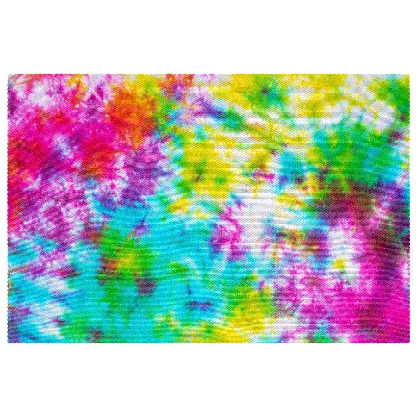 Sets de table tie-dye lavables pour stopper les taches et les brûlures sur la table