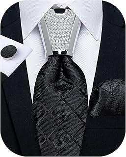 Sponsored Ad - DiBanGu Silk Men's Tie Set Jacquard Woven Ties and Pocket Square Fashion Necktie and Handkerchief Cufflinks...