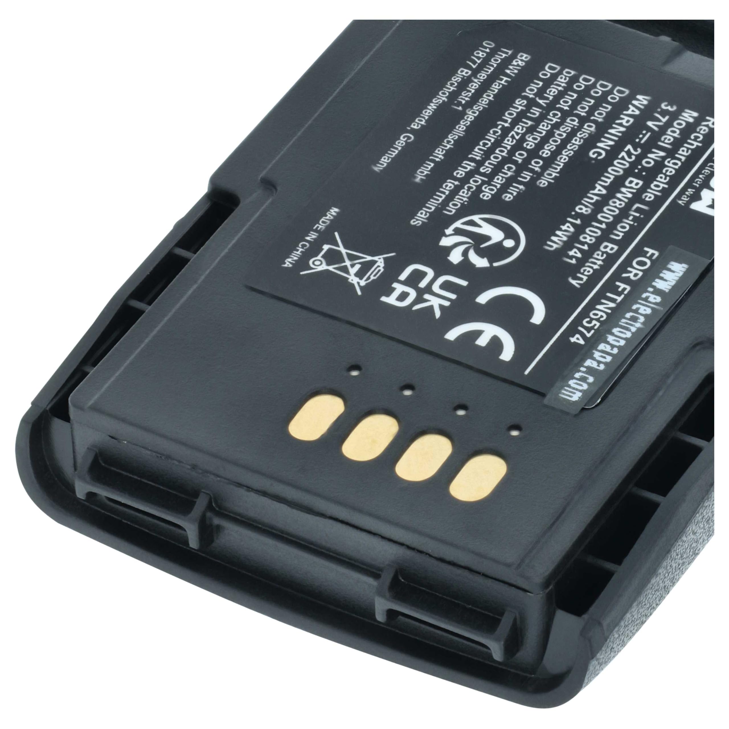 vhbw 10x batería Compatible con Motorola MTP850S, MTP800, CEP400, PTX850, MTP850 Zeon Radio (2200 mAh, 3,7 V, Li-Ion)