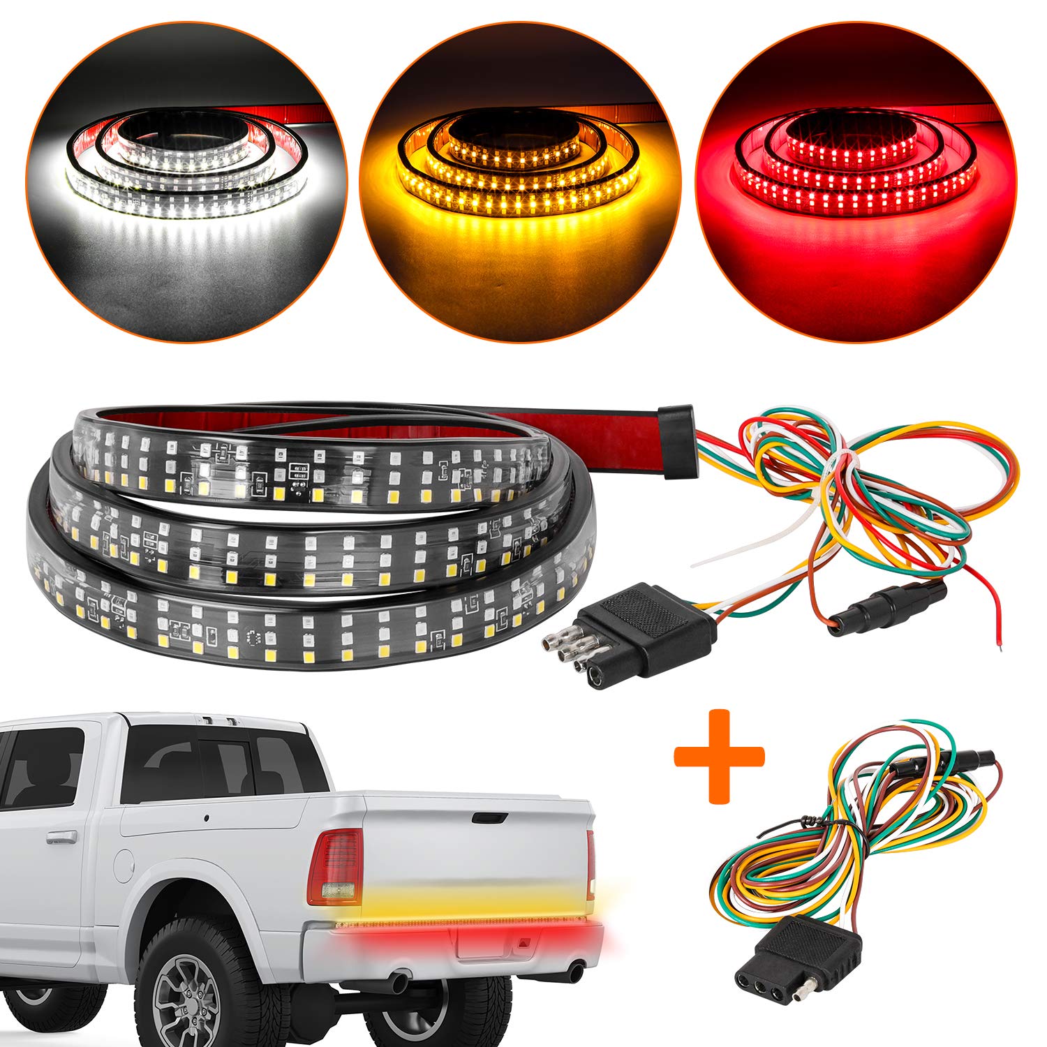 Buy Zmoon LED Tailgate Light Bar Triple Row 60 Inch Tail Light Bar with